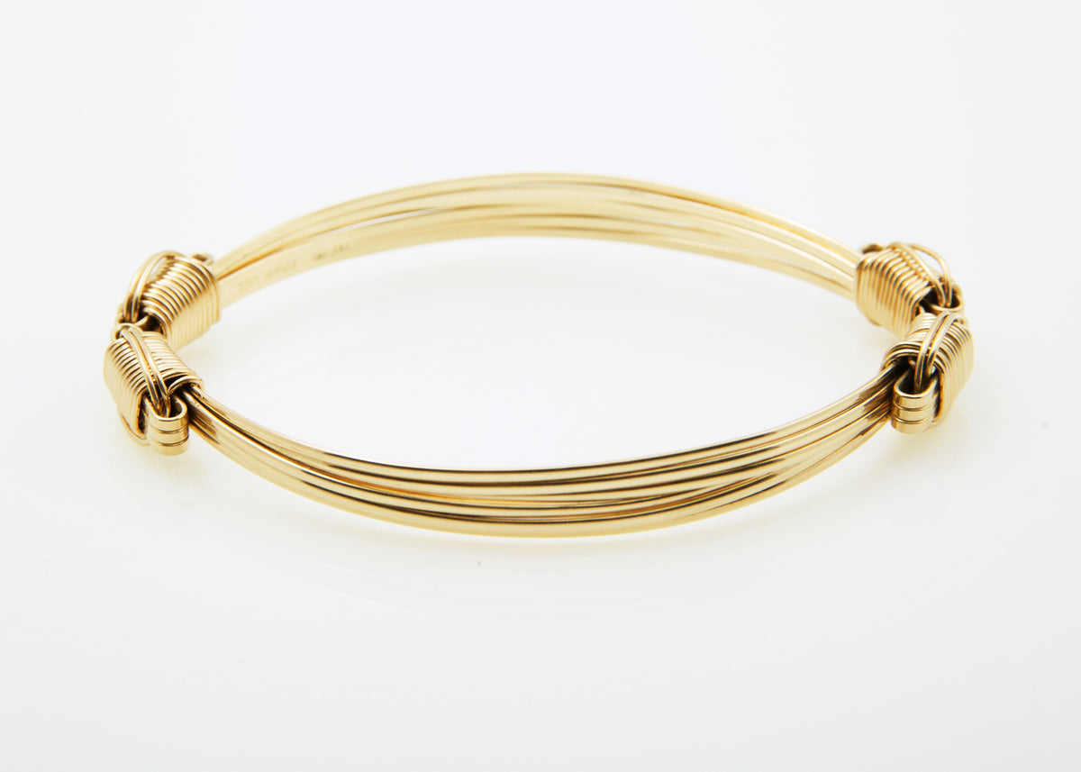 Lightweight Bracelet 14k Solid Gold 3-Strand