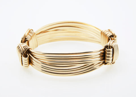 Classic Bracelet 14k Solid Gold 5-Strand