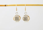 Earrings Two-Tone Dangle with CZ Large