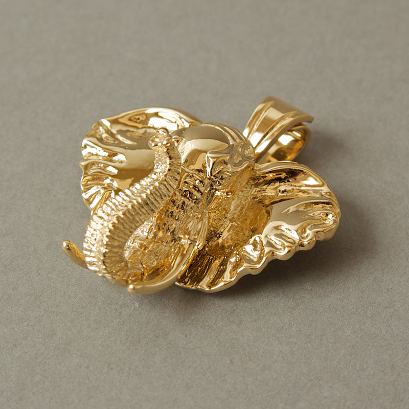 Gold Elephant Head Pendant Safari Jewelry – AEHB by SJ