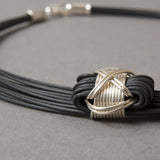 Synthetic Elephant Hair Necklace with Sterling Silver X-knots