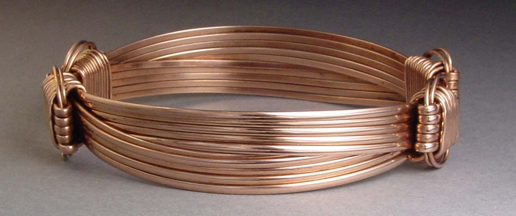Women's Caged Woven Wire Copper Bracelet