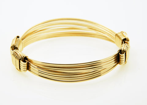 Lightweight Bracelet 14k Solid Gold 5-Strand