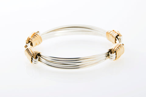 Lightweight Bracelet Two-Tone 3-Strand for Baby/Child