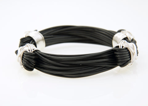 Classic Bracelet Synthetic Elephant Hair with Sterling Silver X-Knots