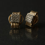 Earrings 14k Solid Gold Stud with Diamonds Small