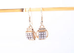 Earrings 14k Solid Gold Dangles with Diamonds Small