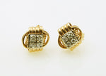 Earrings 14k Solid Gold Stud with Diamonds Extra Small
