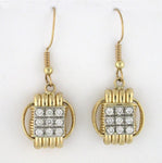 Earrings 14k Solid Gold Dangle with Diamonds Large