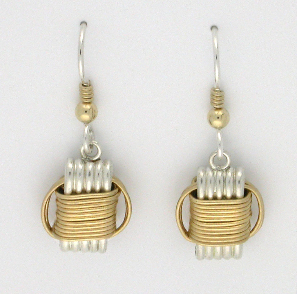 Lightweight, Two-Tone dangle earrings, small – AEHB by SJ