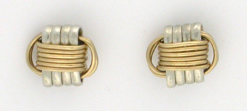 Lightweight, Two-Tone stud earrings,  extra small