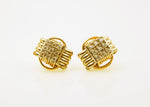 Earrings Two-Tone Stud with CZ Large
