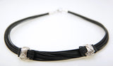 Synthetic Elephant Hair Necklace with Sterling Silver X-knots