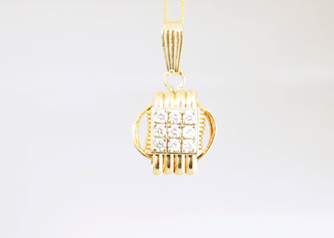 Large Pendant 14KT Solid Gold with Diamonds