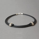 Synthetic Elephant Hair Necklace with Sterling Silver X-knots